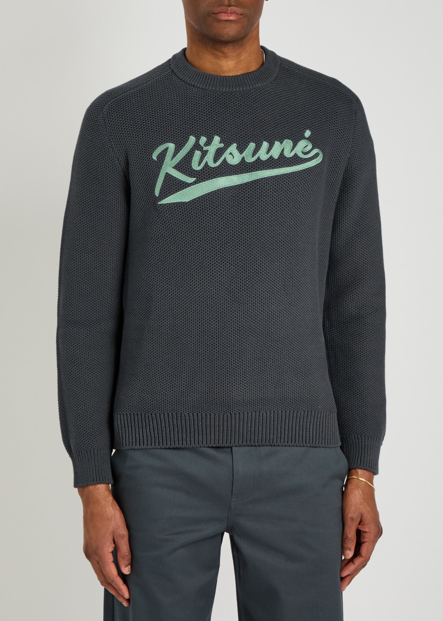 Maison Kitsuné Varsity Textured Cotton-blend Jumper - 2