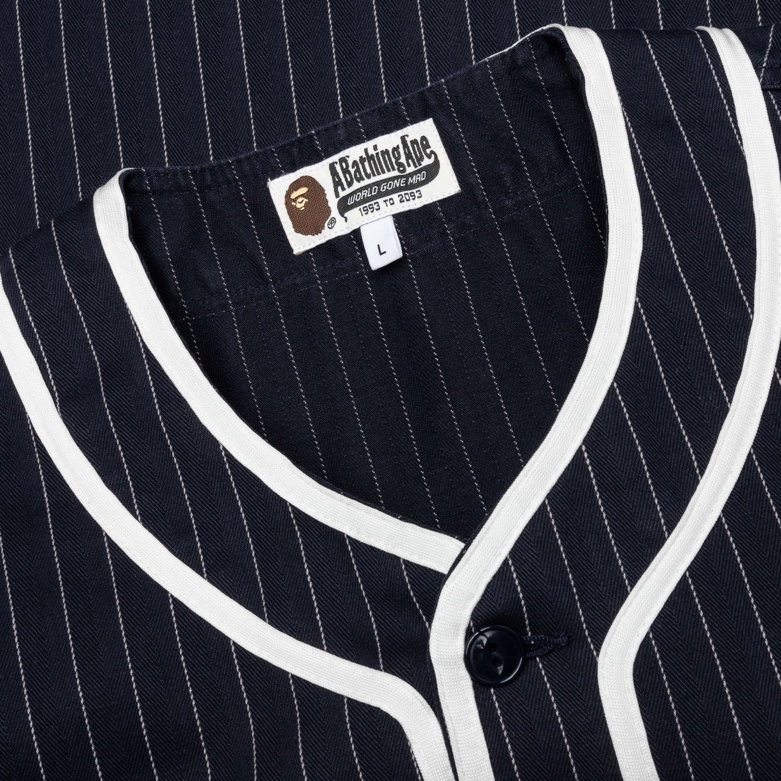 A BATHING APE BASEBALL SHIRT - NAVY - 3