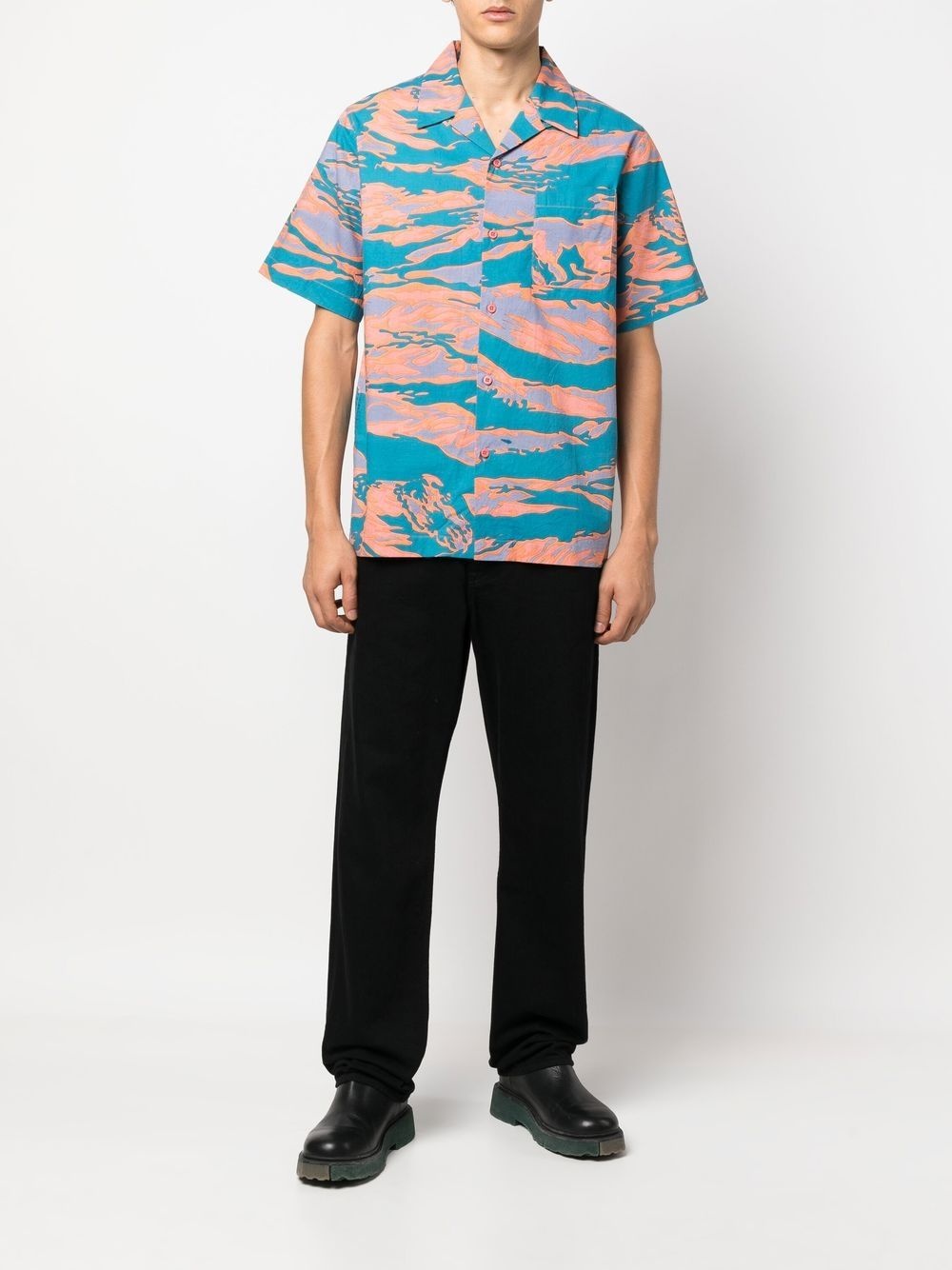 graphic-print camp-collar shirt - 2