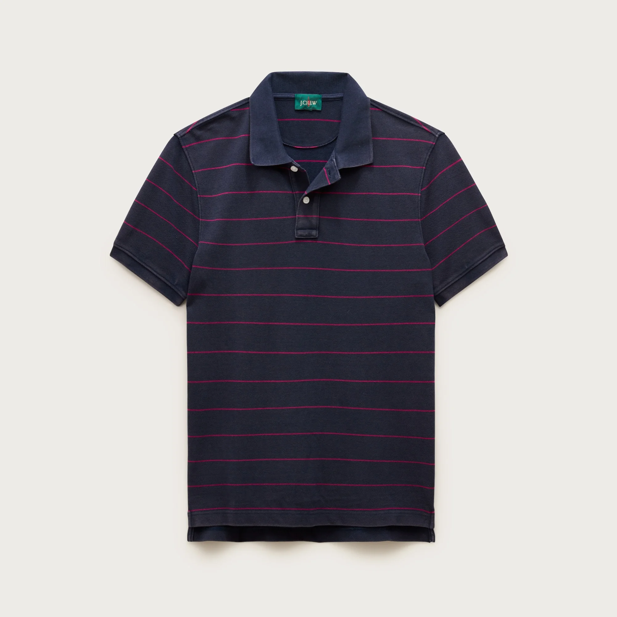 Washed piqué polo shirt in stripe - 1