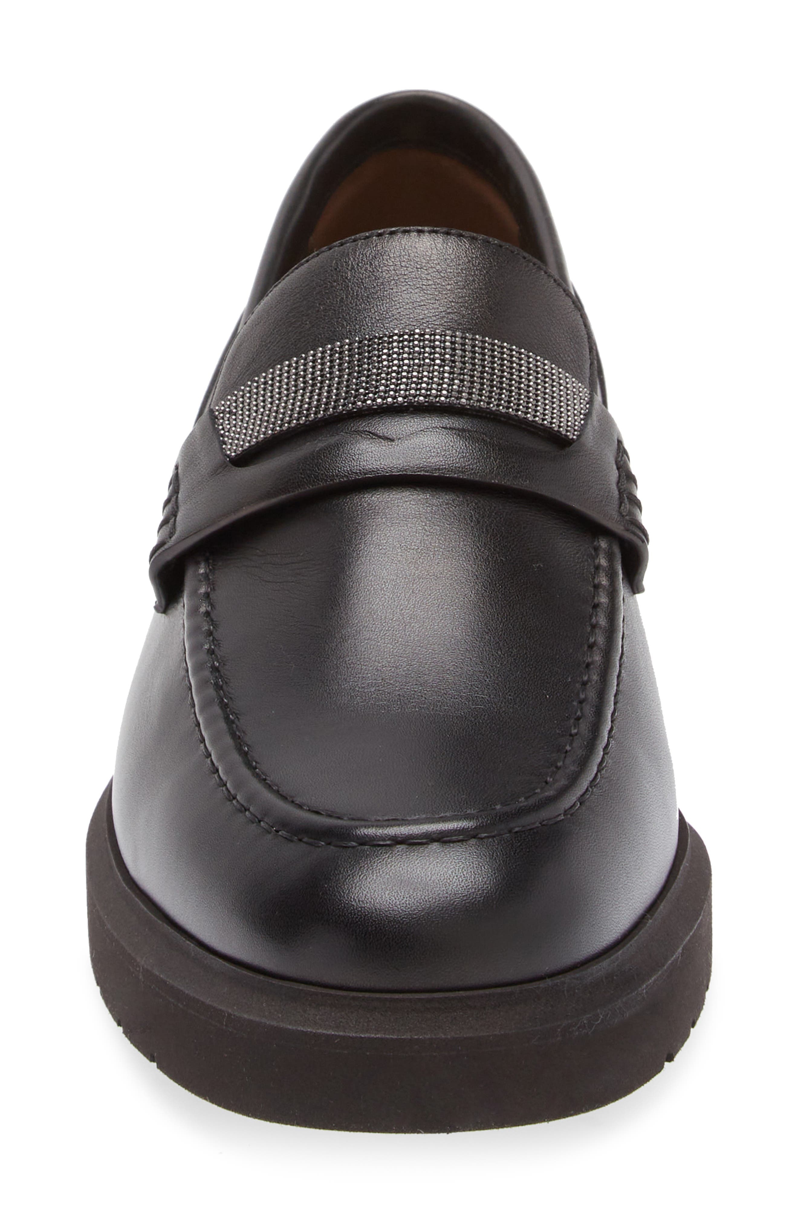 Monili Trim Leather Loafer - 4