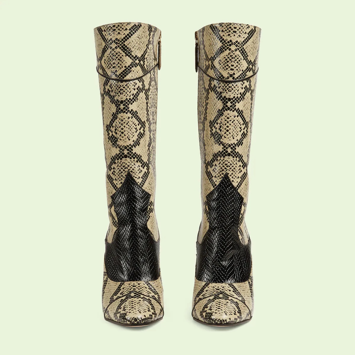 Women's python print boots - 4