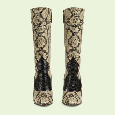 GUCCI Women's python print boots outlook