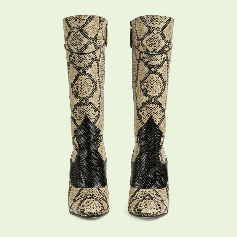 GUCCI Women's python print boots outlook