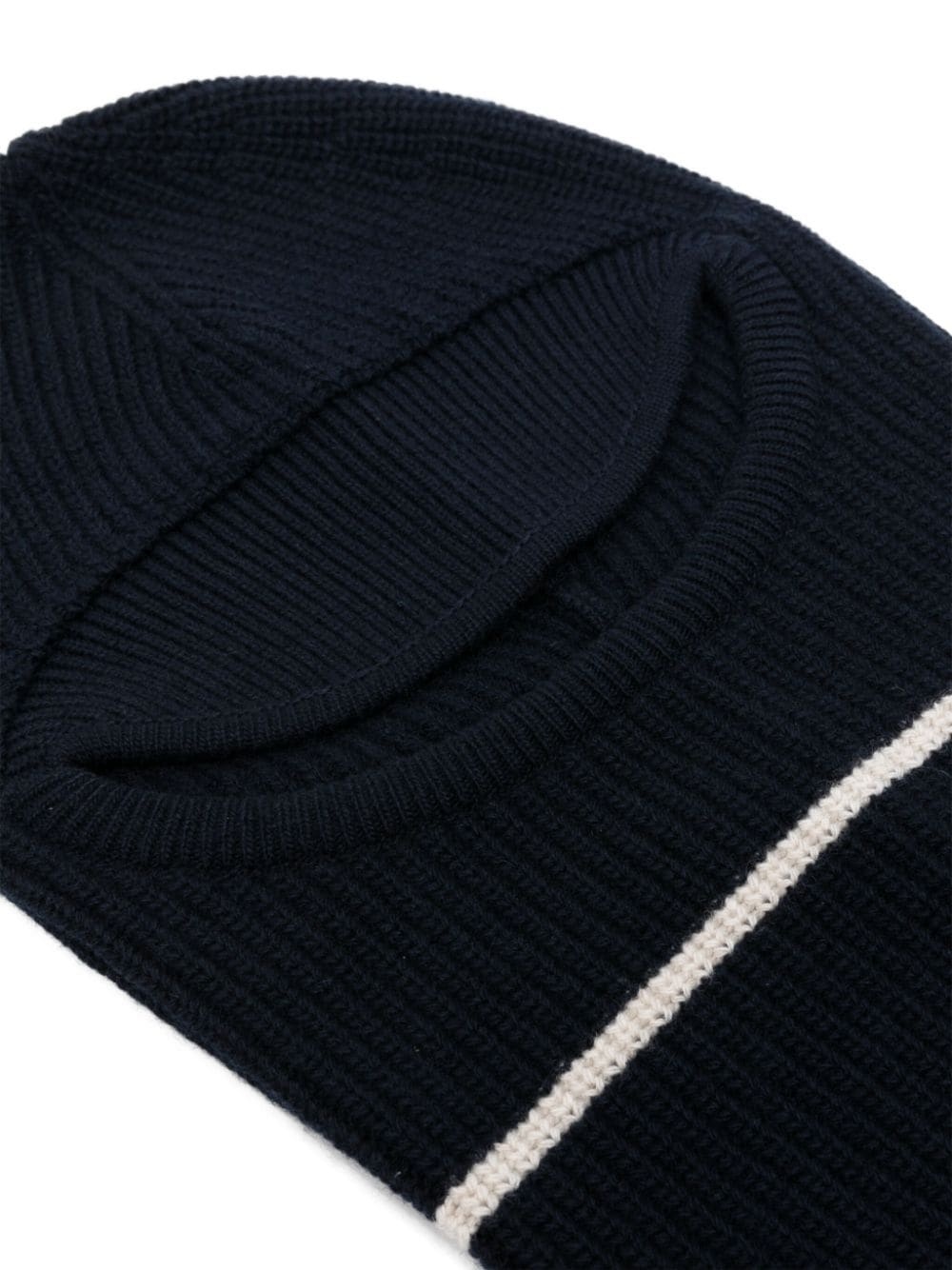 two-tone striped ribbed-knit balaclava - 2