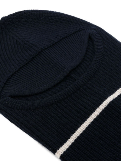 Plan C two-tone striped ribbed-knit balaclava outlook