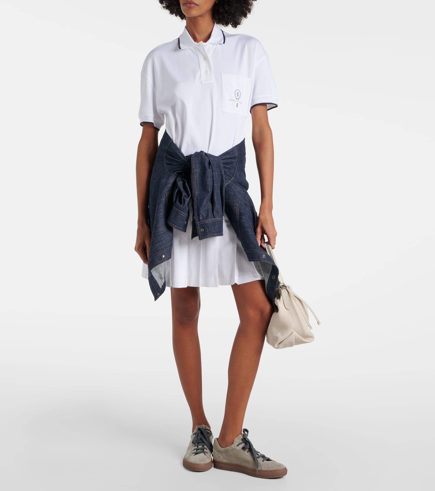 Pleated cotton polo dress - 2