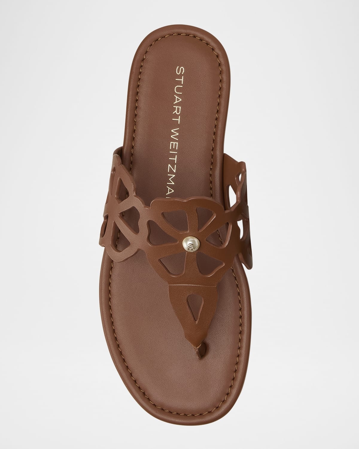 Jasmine Leather Cutout Thong Sandals - 4