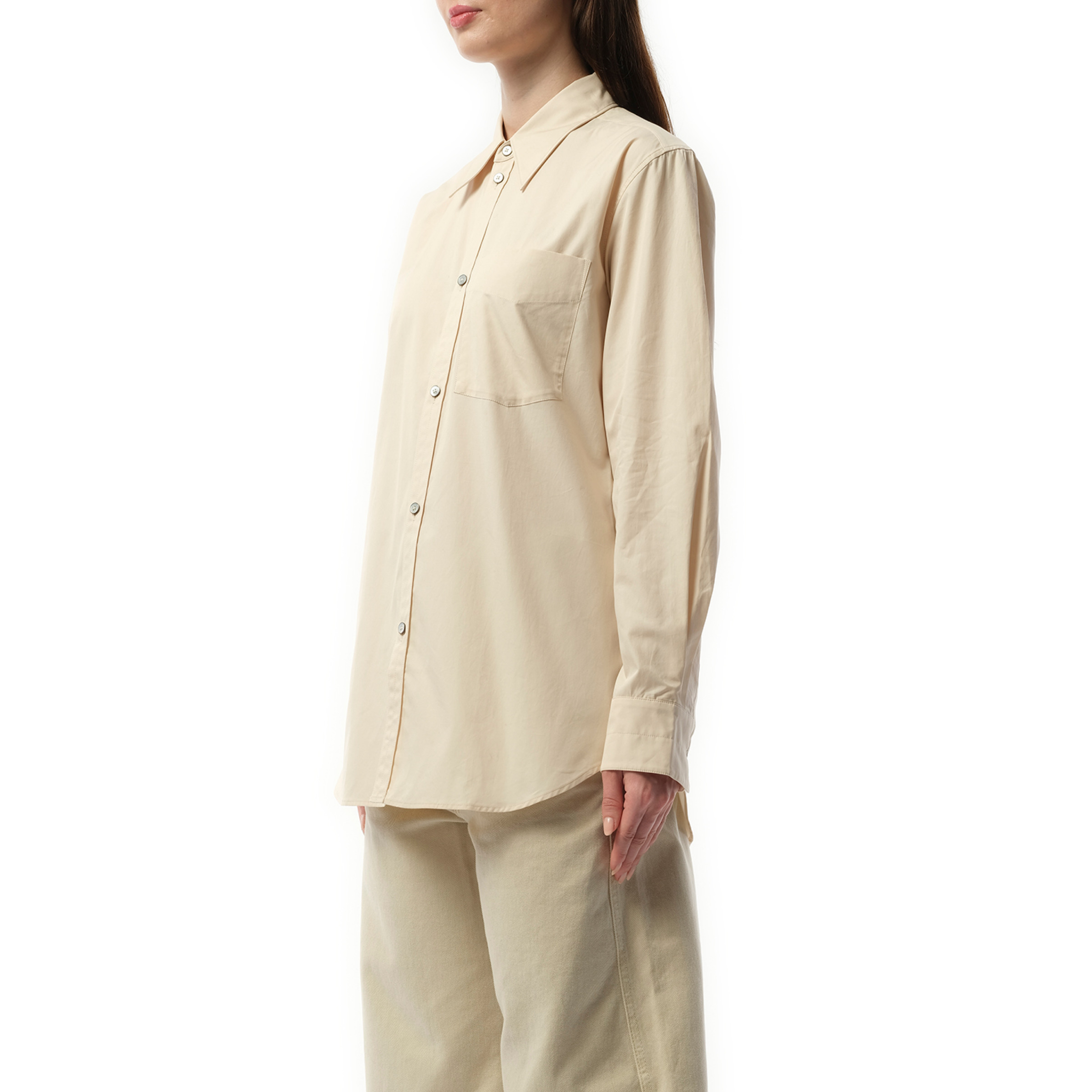 Fitted Shirt in Light Cream - 5