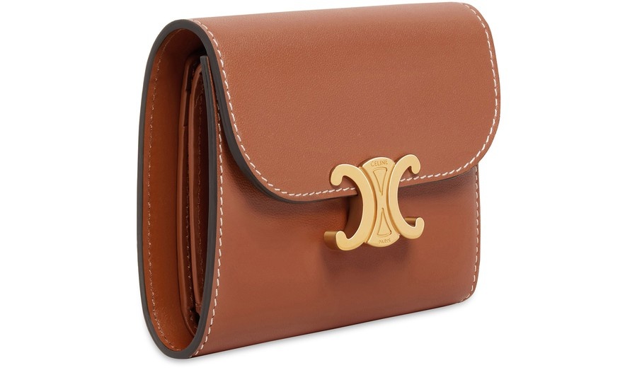 Small Flap Wallet in Shiny Smooth Lambskin - 2