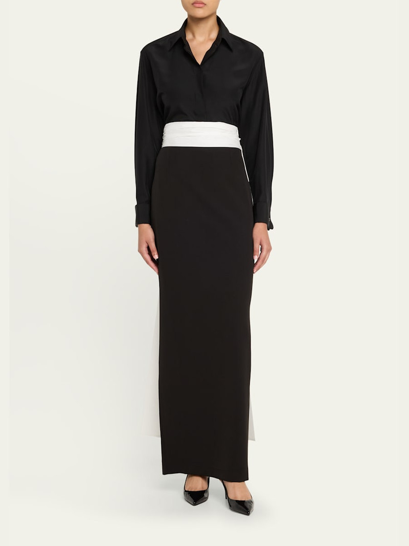 BERNADETTE Bow Column Maxi Skirt outlook