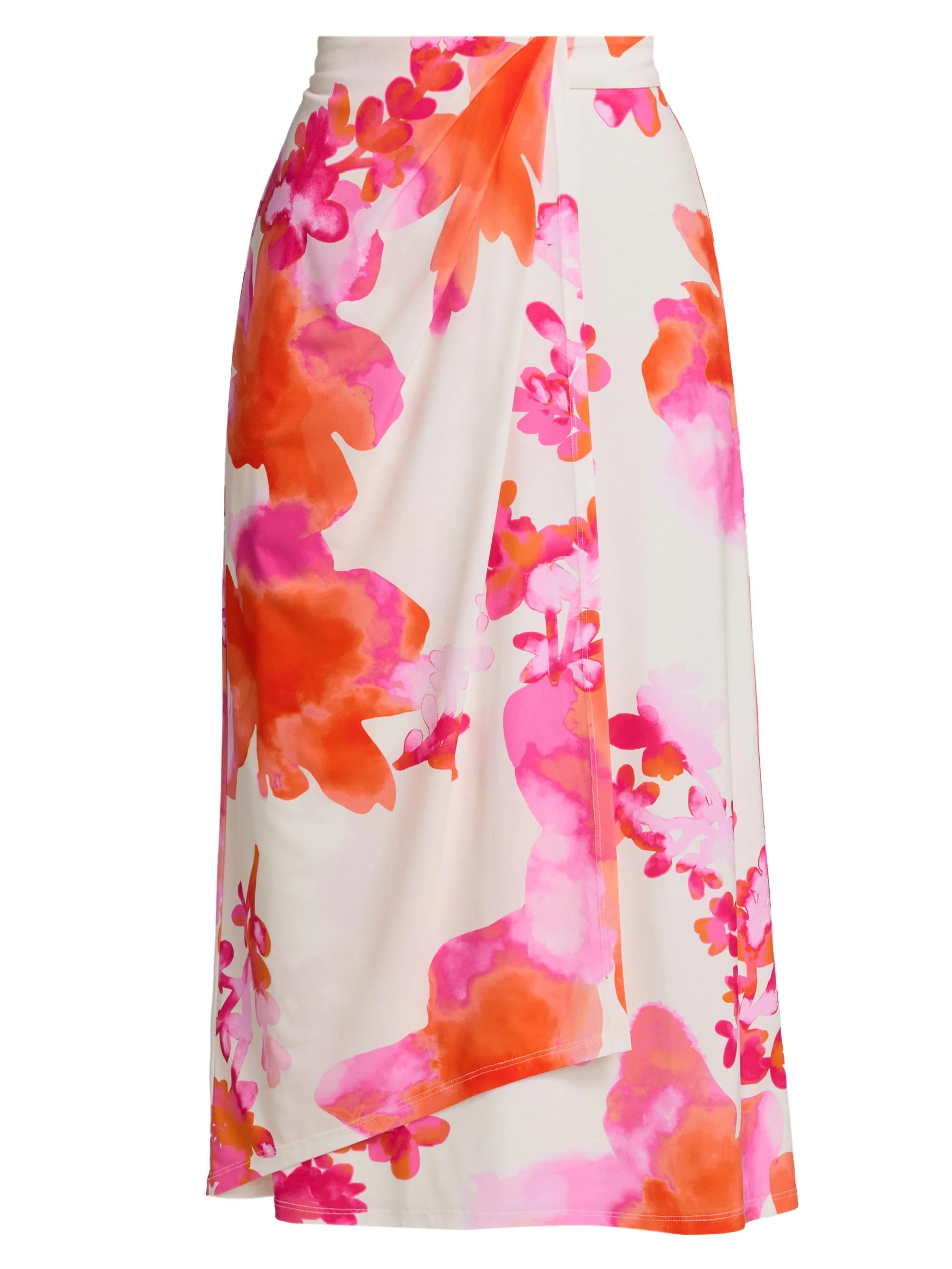 Women's Brielle Floral Midi-Skirt - Sunset Orange Floral - 1