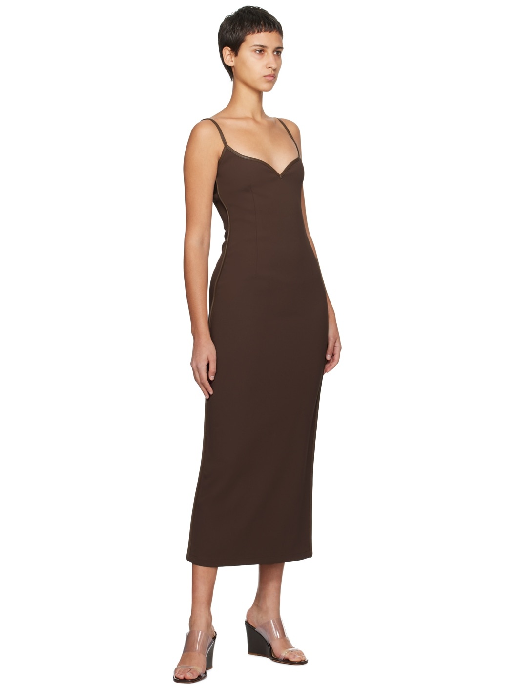 Brown Heart Midi Dress - 4