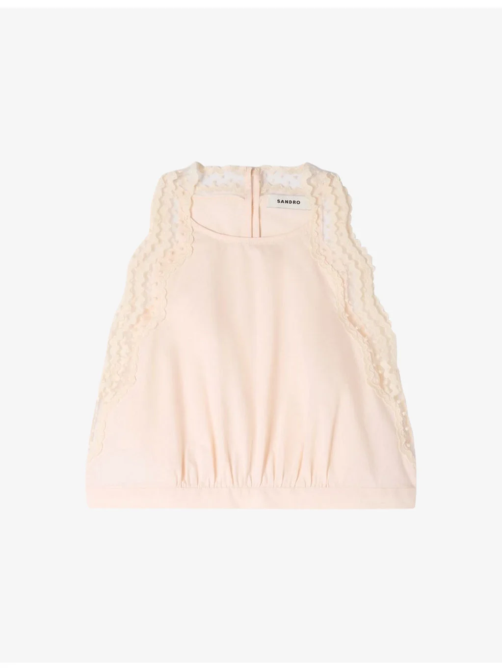 Contrast-Trim Cropped Cotton Top - 1
