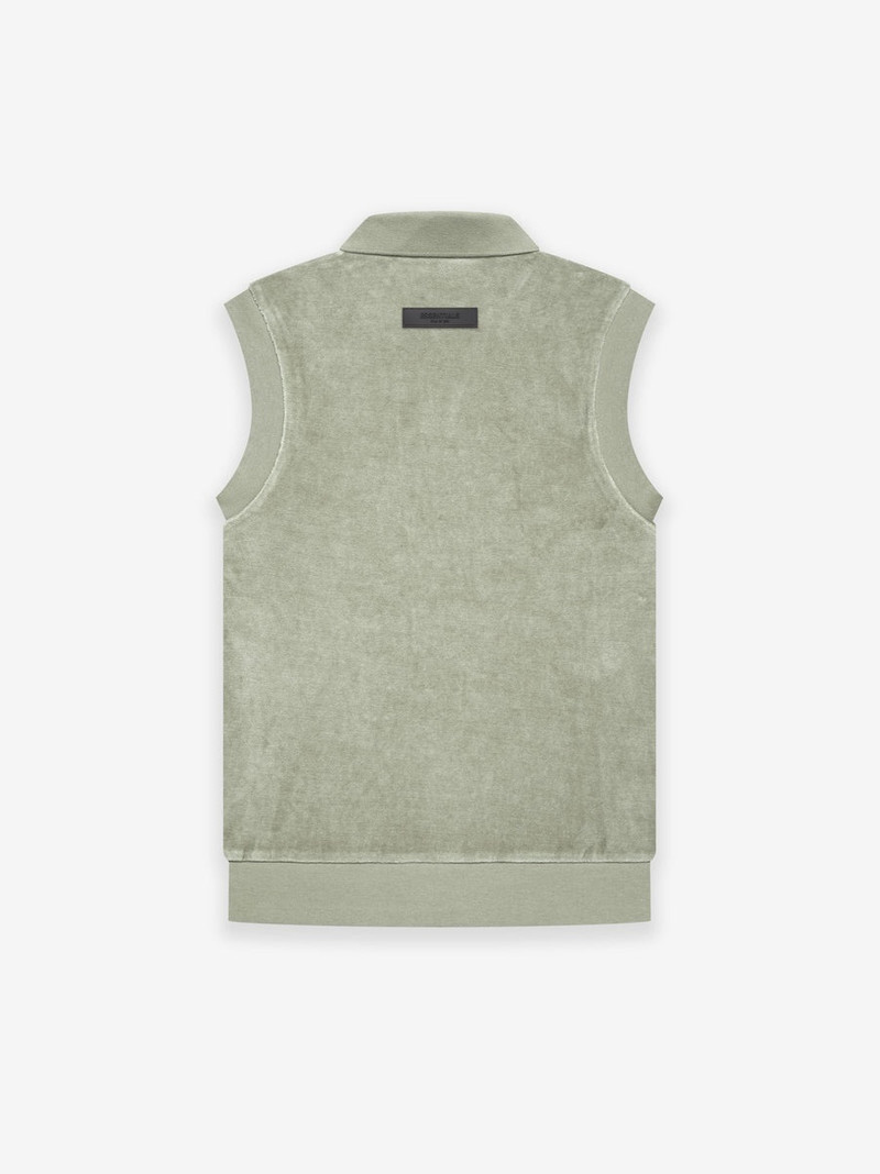ESSENTIALS VELOUR SLEEVELESS POLO outlook