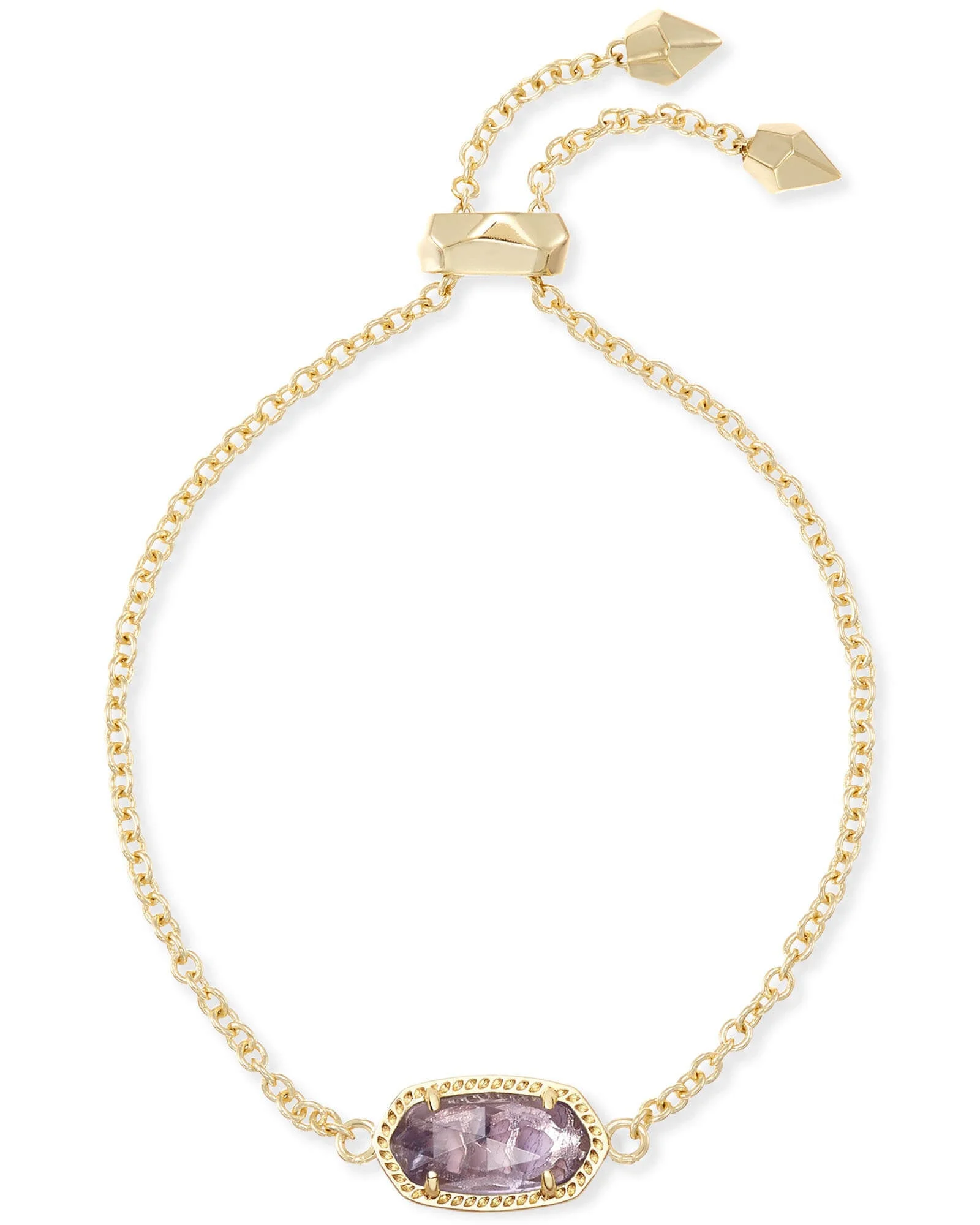 Elaina Gold Adjustable Chain Bracelet in Amethyst - 1
