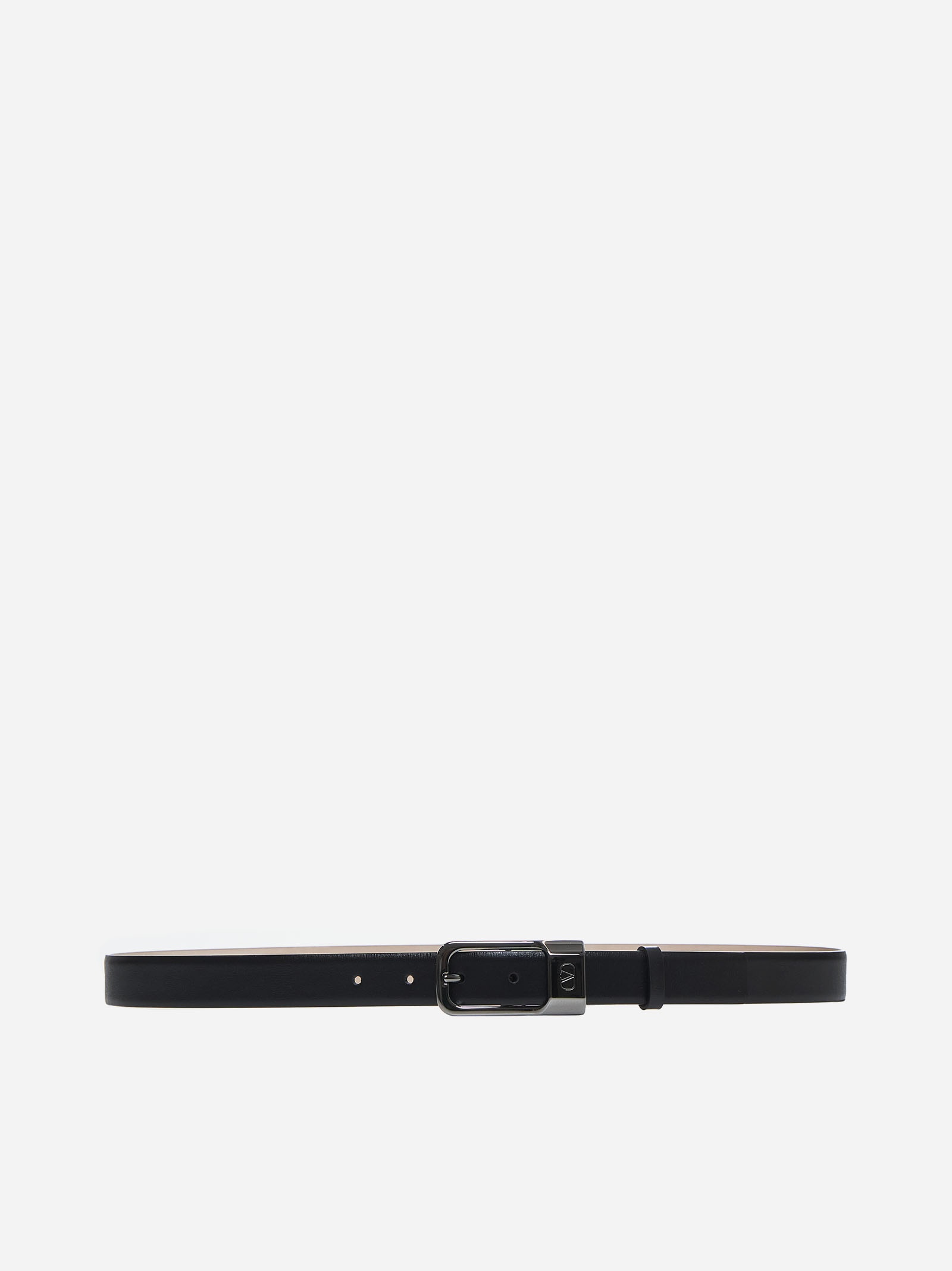 Logo-buckle leather belt - 1