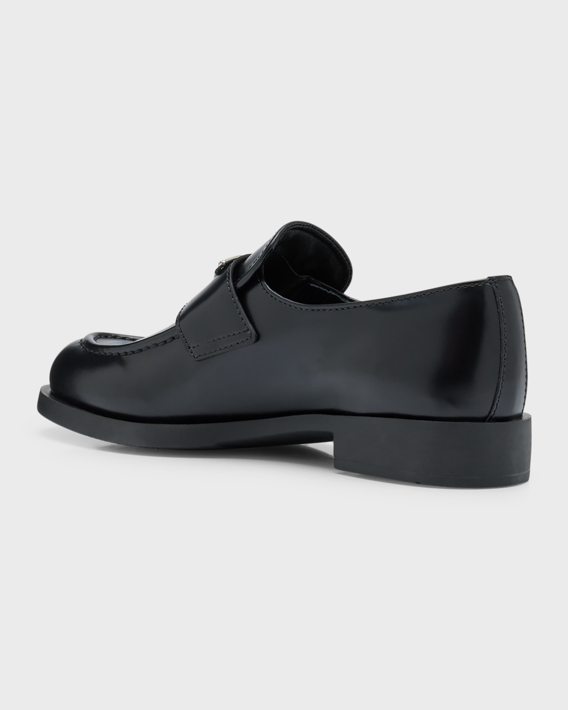 Leather Slip-On Flat Loafers - 4