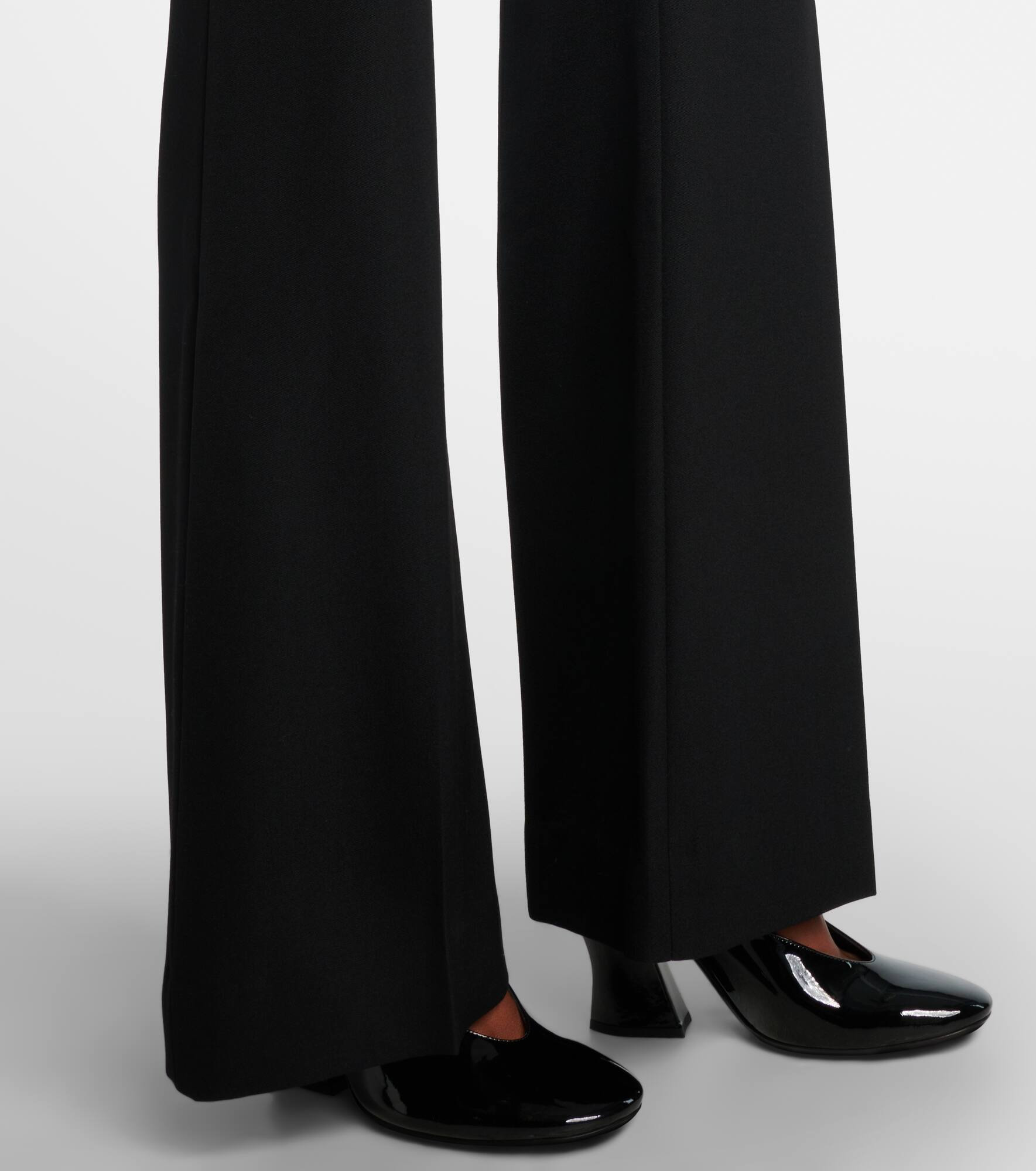 Mid-rise wool flared pants - 5