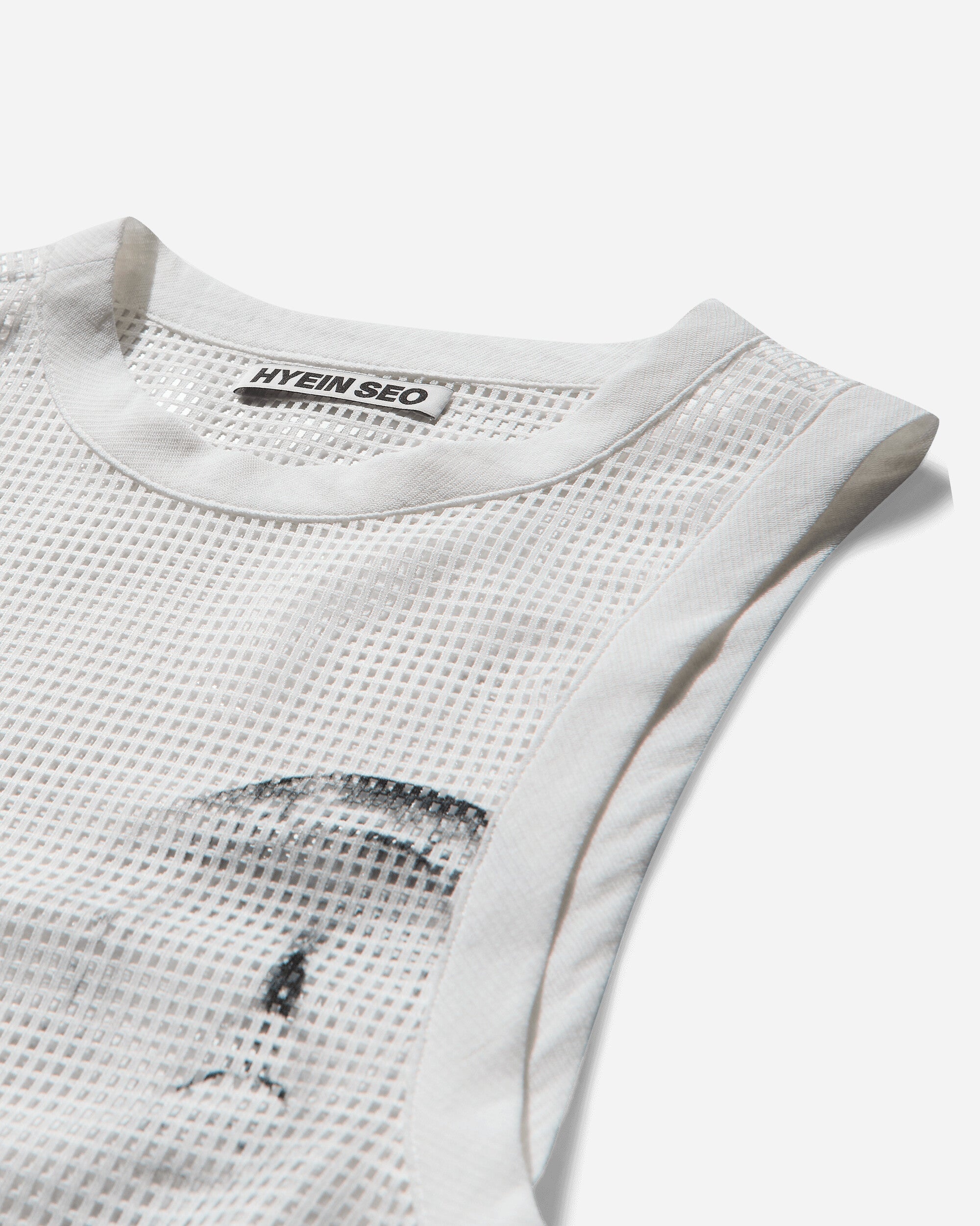 Women's "JR" Mesh Sleeveless Top White - 3