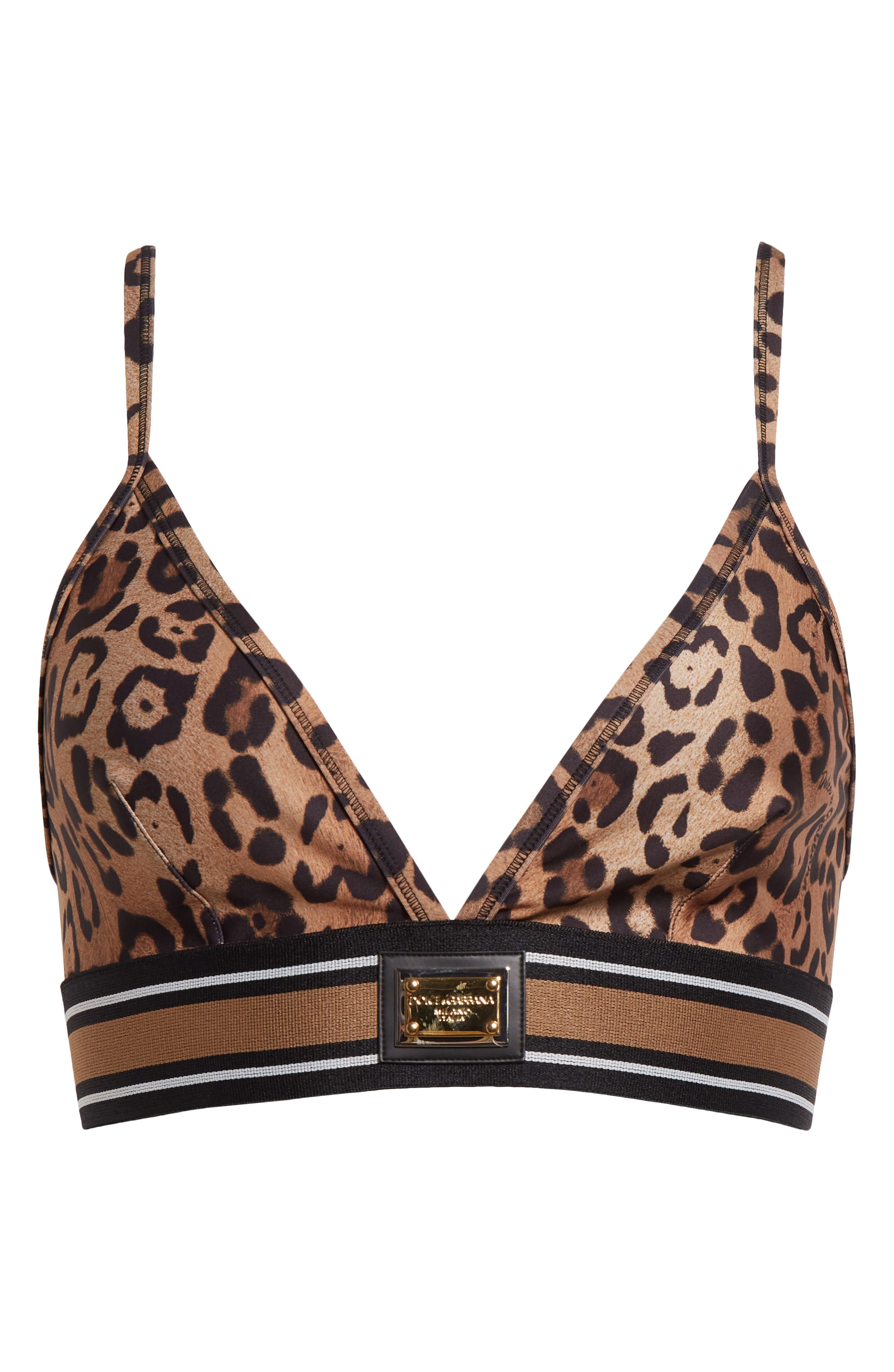 Dolce&Gabbana Leopard Print Logo Bra Top at Nordstrom - 7