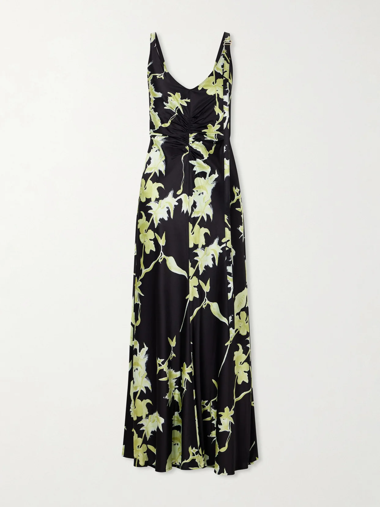 + Balia Gathered Printed Satin Maxi Dress - 1