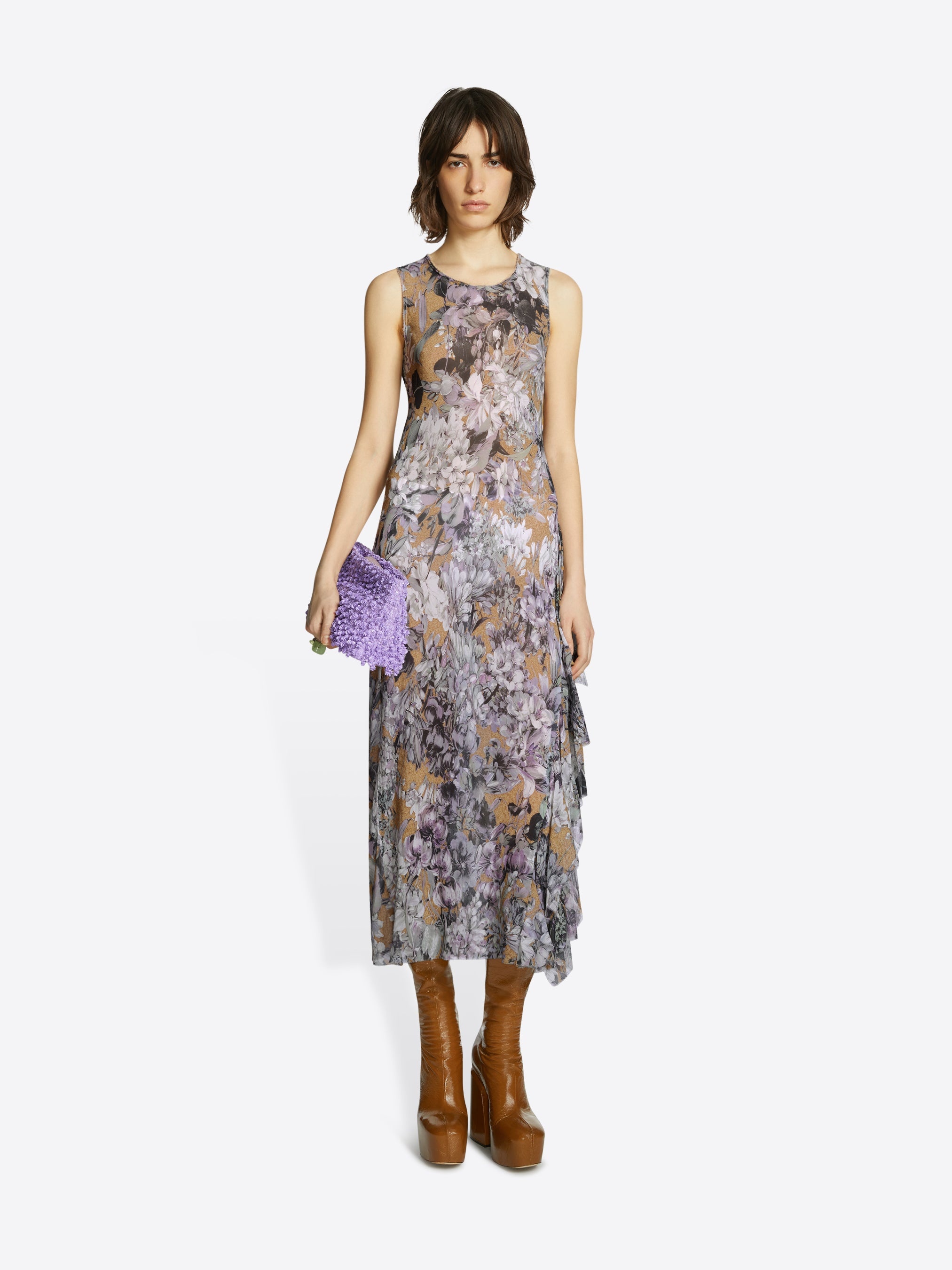 RUFFLE SILK DRESS - 2