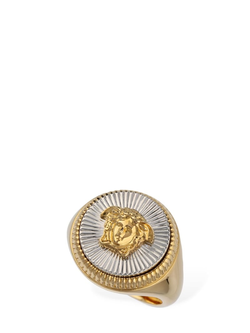 Two-tone Medusa thick ring - 1
