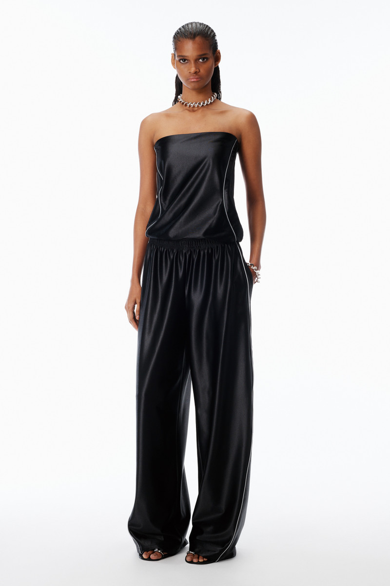 Alexander Wang Mid-Rise Trackpant in Satin Faille Jersey. outlook