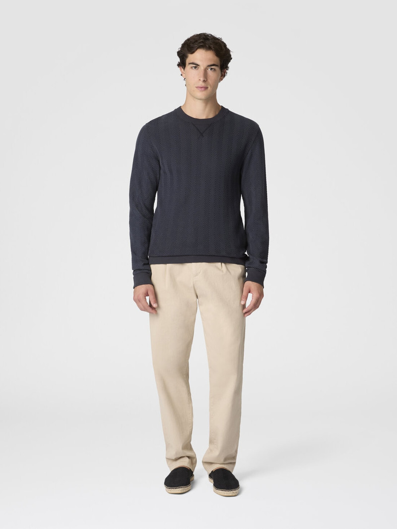 Missoni Crew-neck cotton and viscose sweatshirt with tone-on-tone zigzag pattern outlook