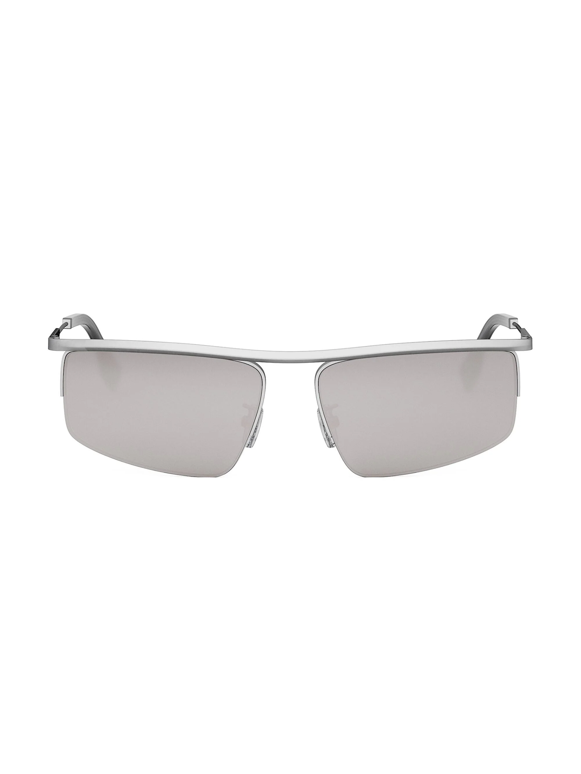 Men Fendi Travel 60MM Geometric Sunglasses - Silver Palladium - 1