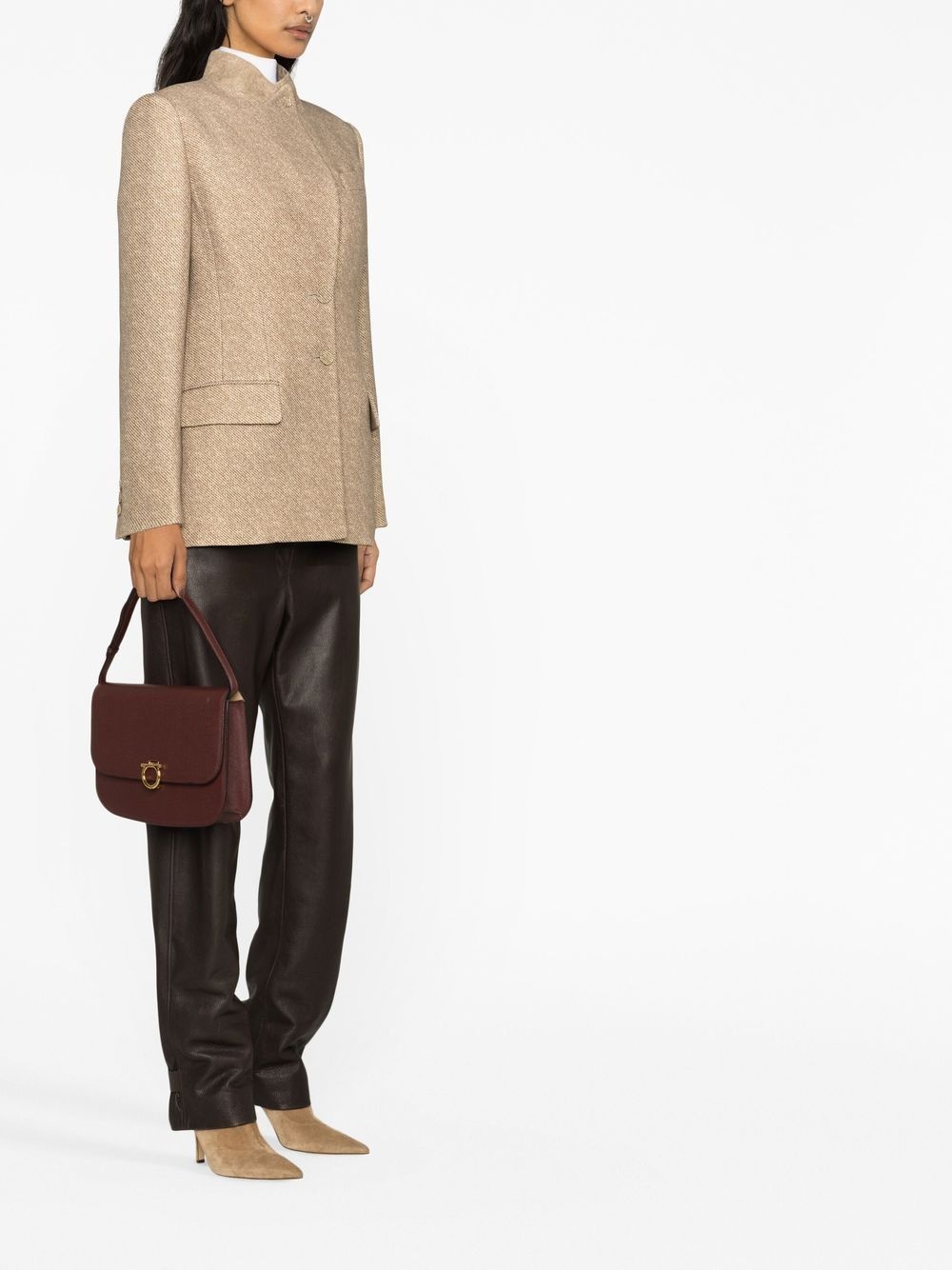 tailored button-fastening jacket - 3