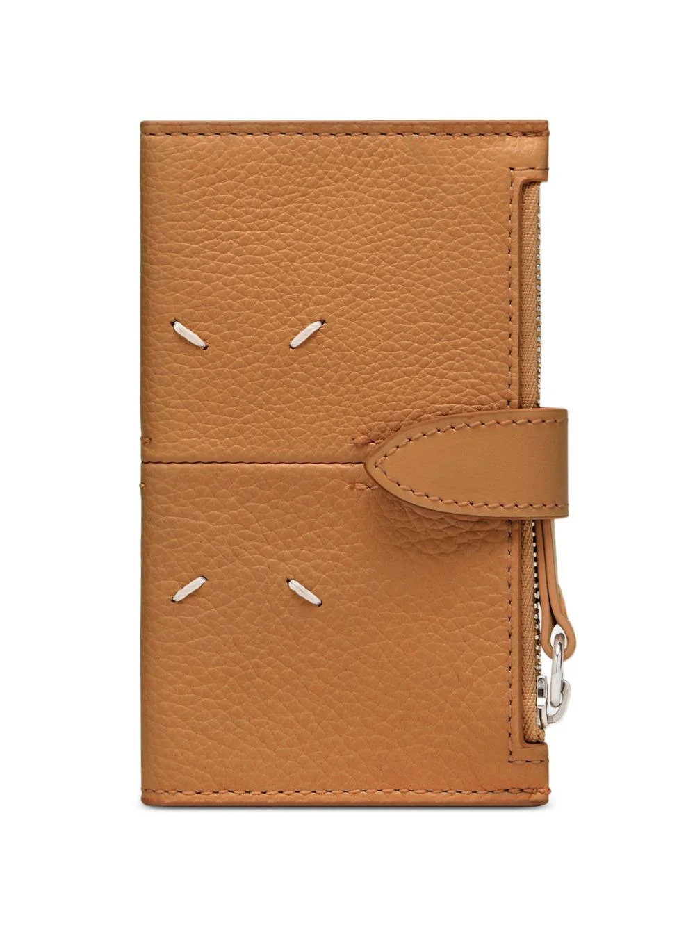 zipped calfskin leather card holder - 1