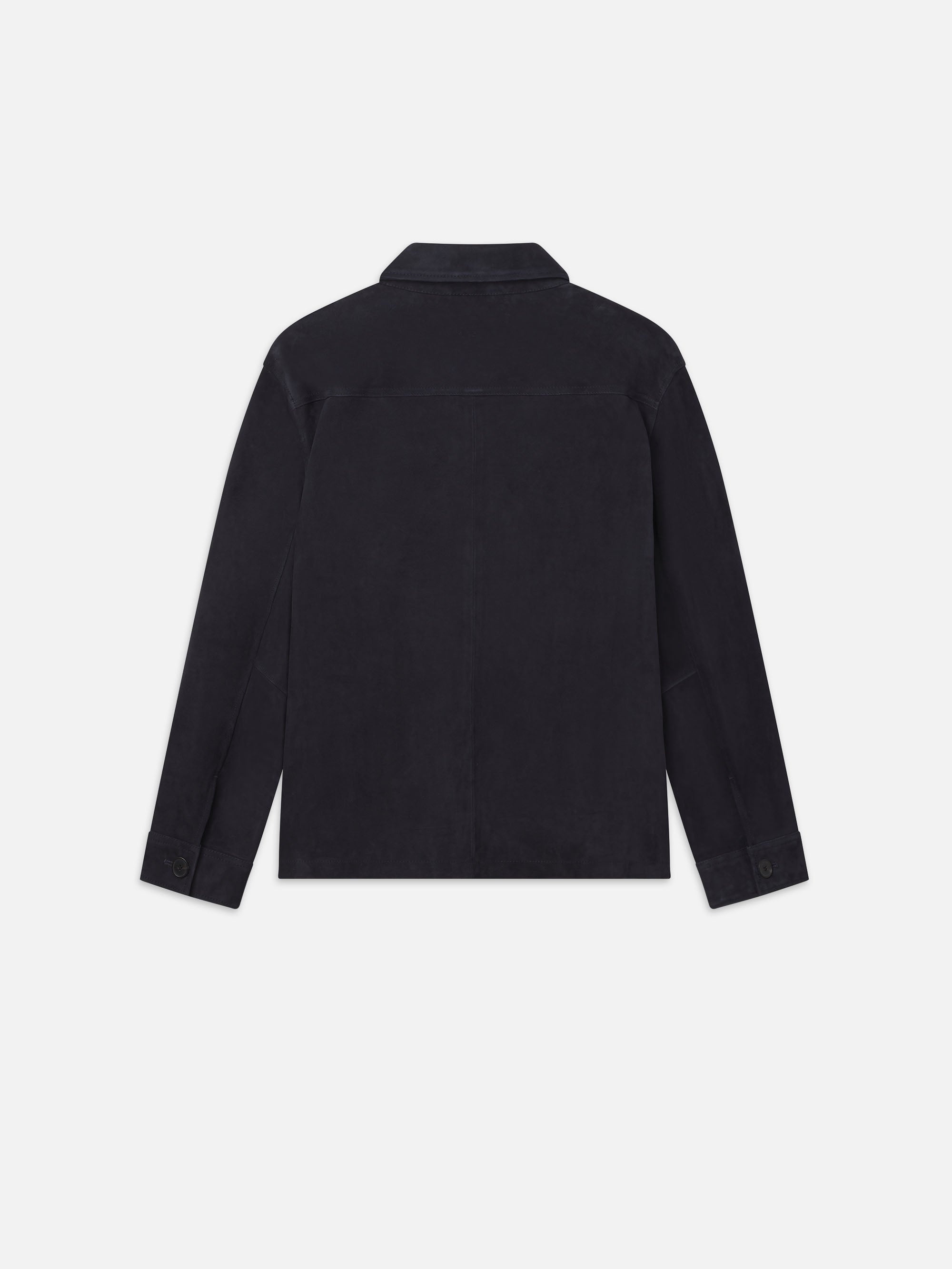 Unlined Suede Chore Coat in Dark Navy - 5