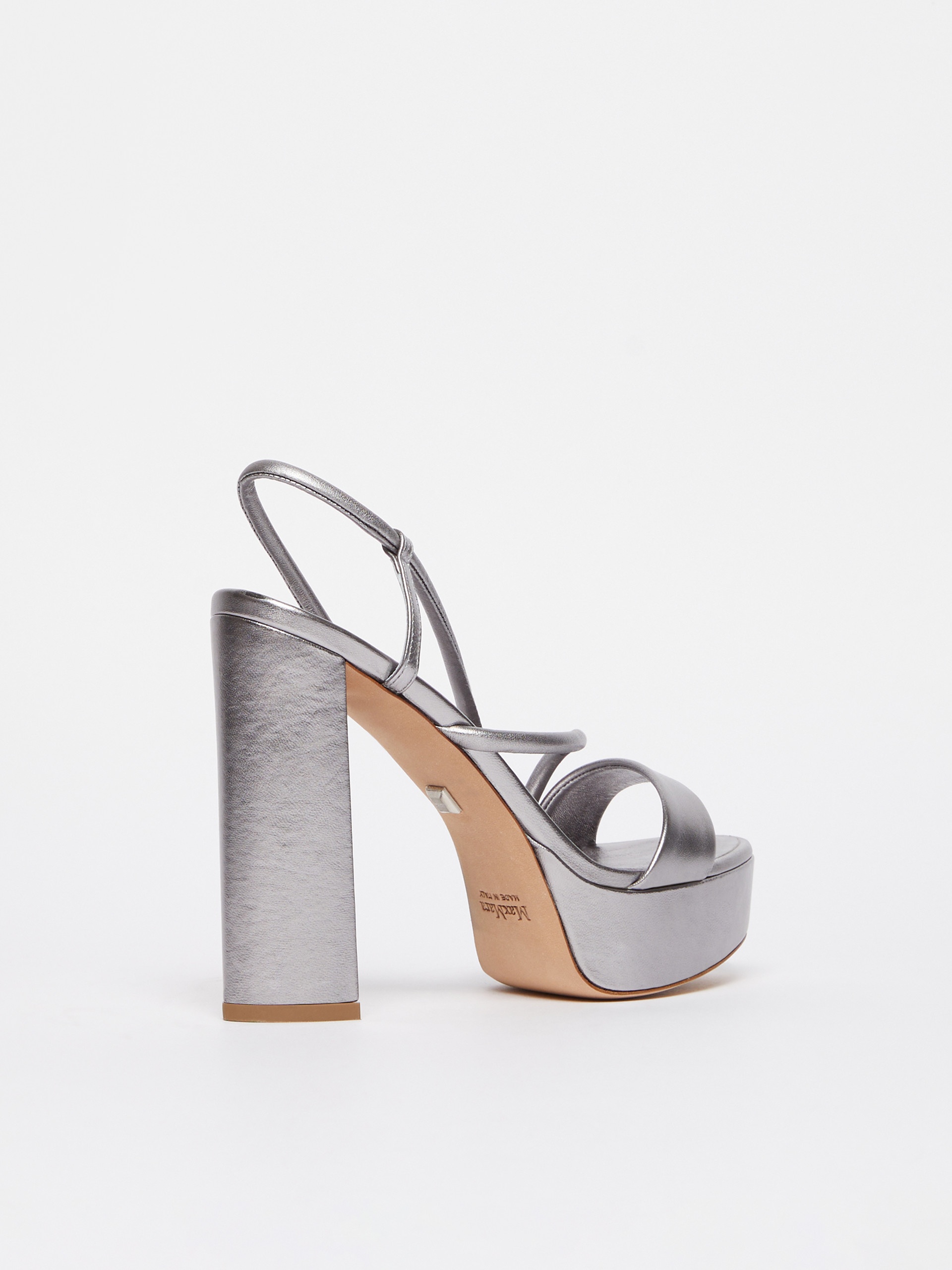 SILVERSTARK Laminated leather platform sandals - 3