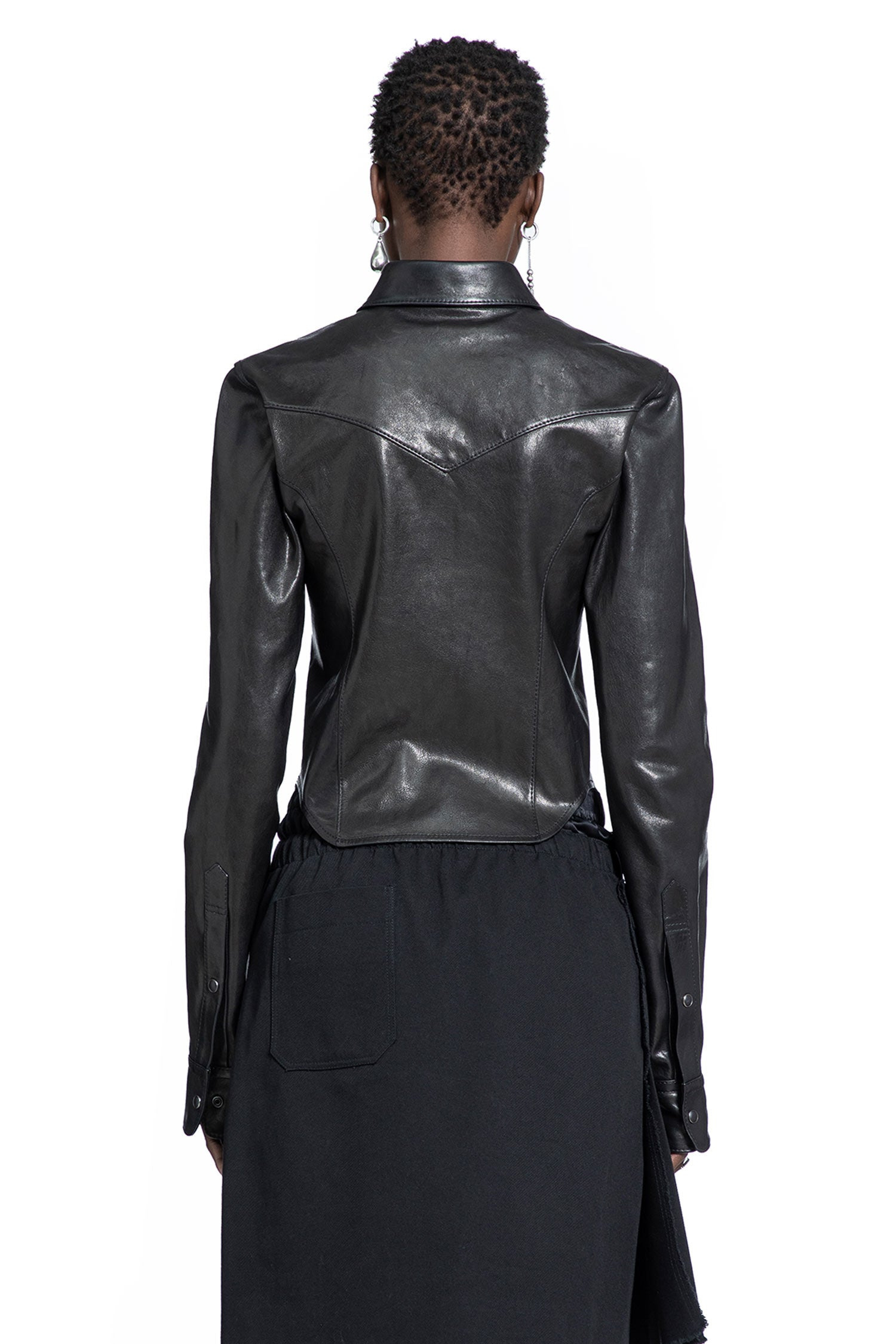 Drika Western Shirt In Leather - 3