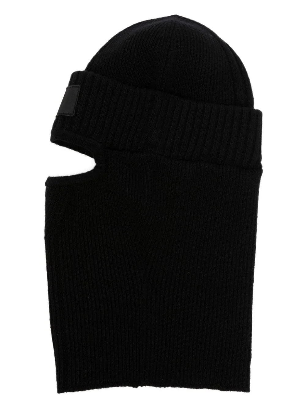 logo-patch ribbed-knit balaclava - 1