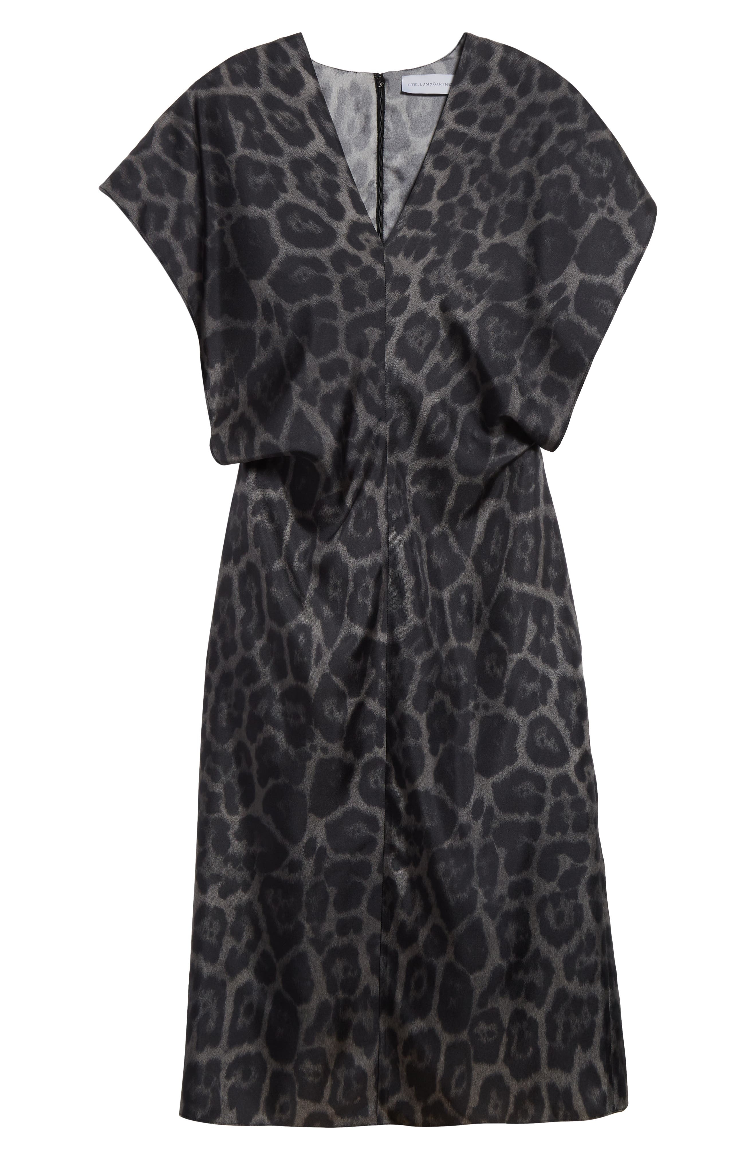 Stella McCartney Leopard Print V-Neck Silk Midi Dress in 1230 - 5