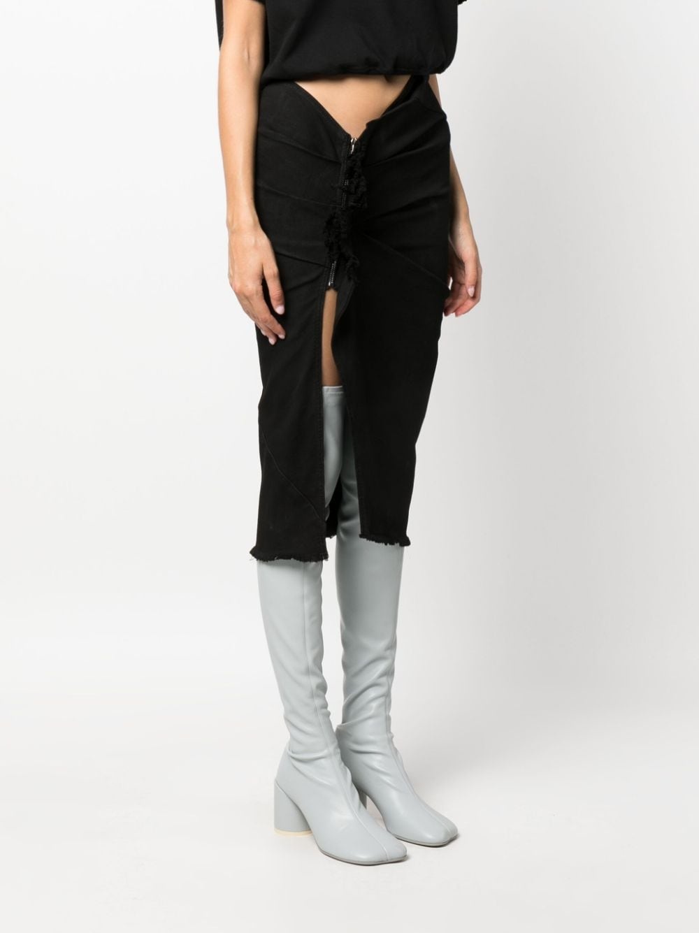 denim wrap midi skirt - 3