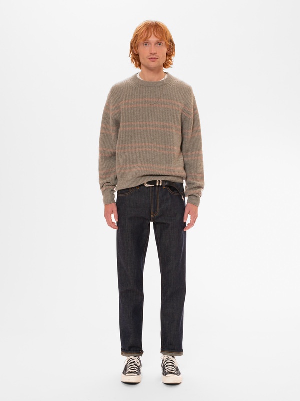 Gurra Striped Sweater Green Melange - 2