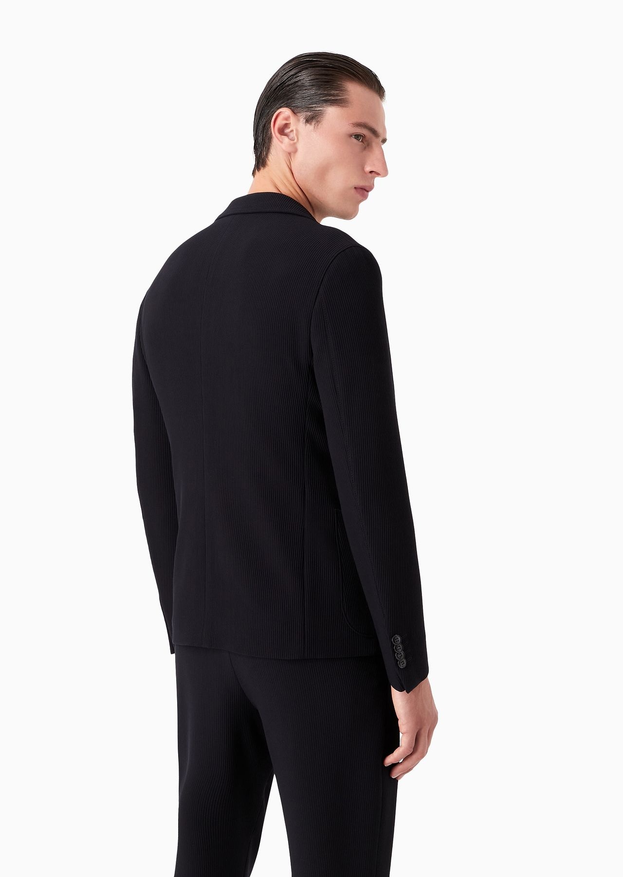 Singe-breasted Upton jacket in virgin-wool crêpe rep fabric - 3