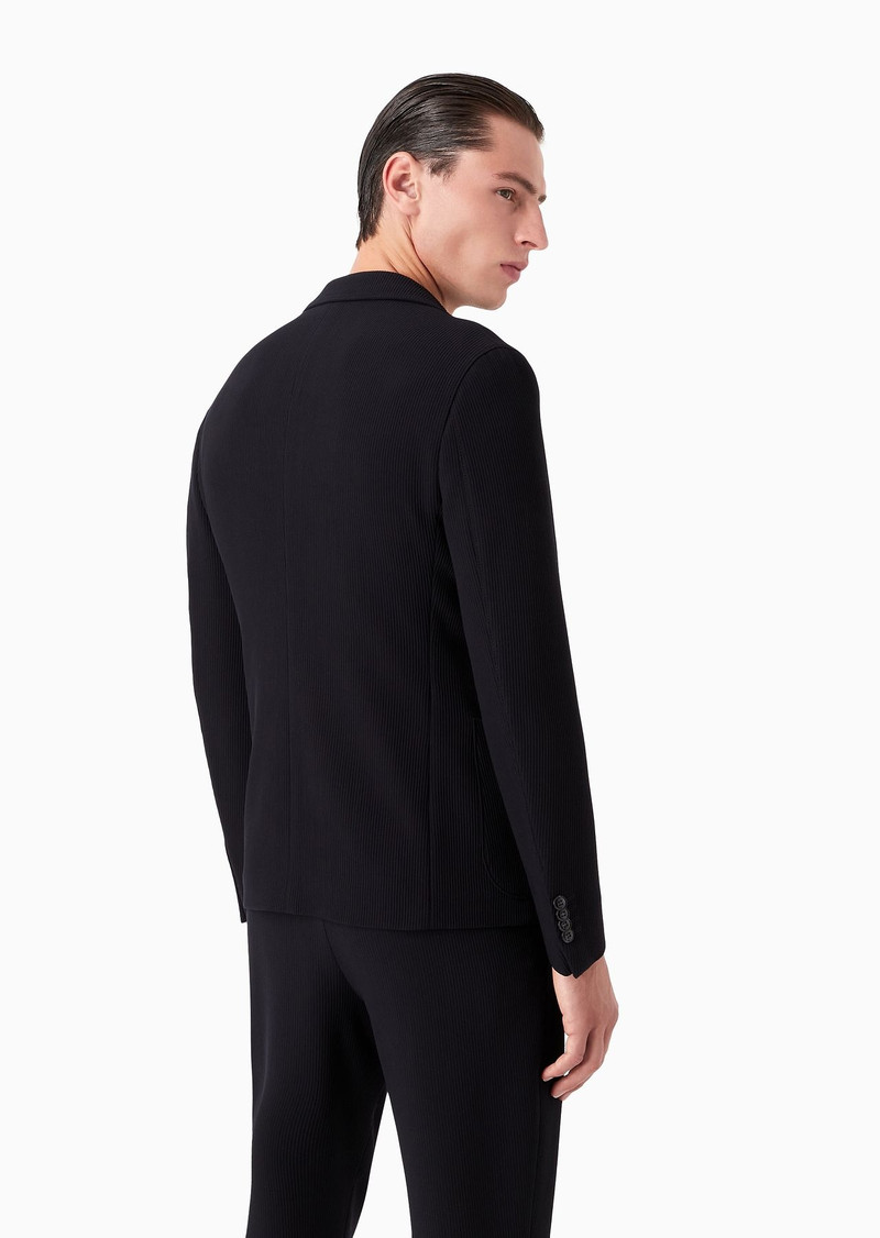 Singe-breasted Upton jacket in virgin-wool crêpe rep fabric 3