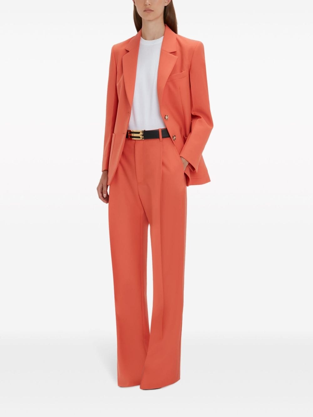 single-breasted twill blazer - 3