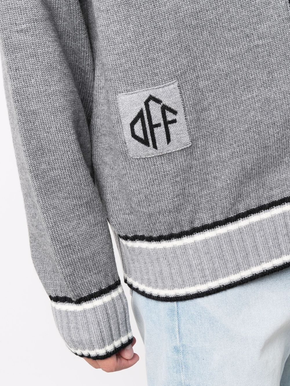 Varsity logo-patch cardigan - 5