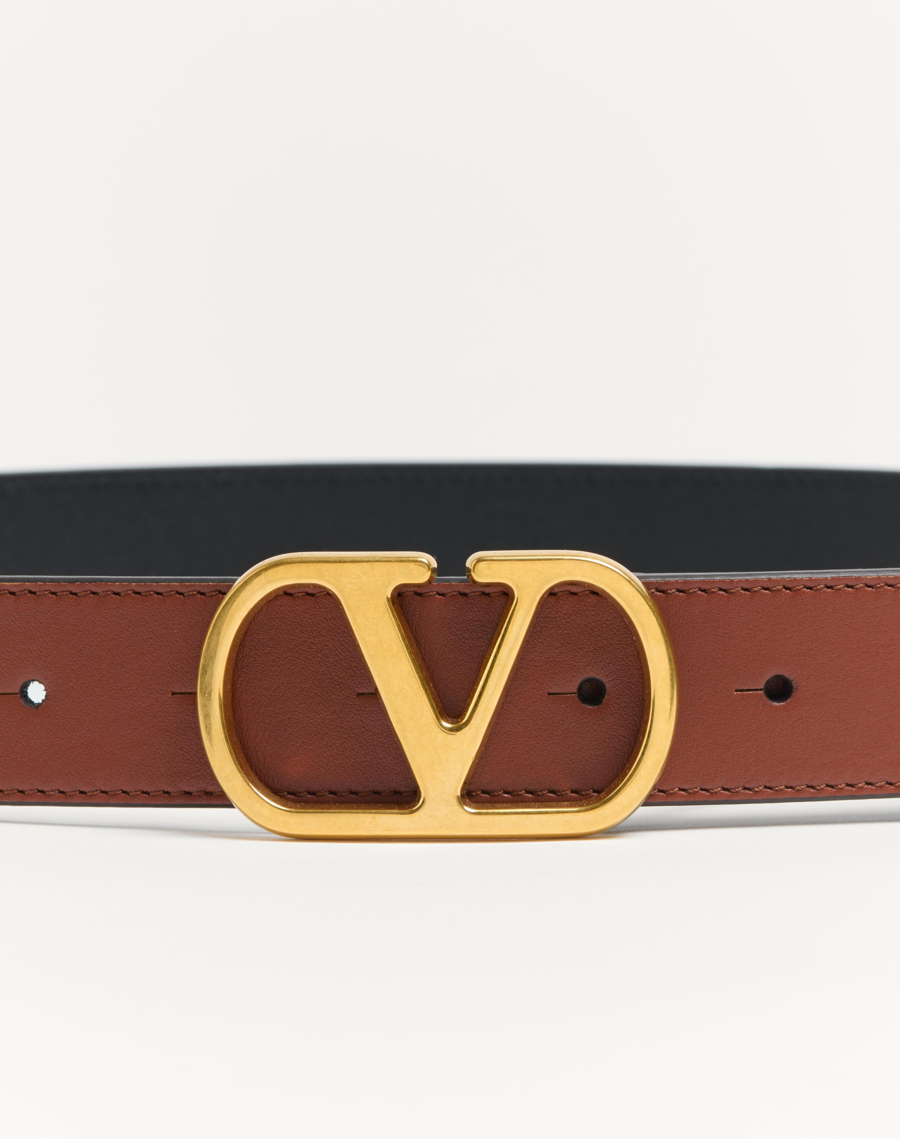VLOGO SIGNATURE BELT IN SHINY CALFSKIN 30 MM - 3