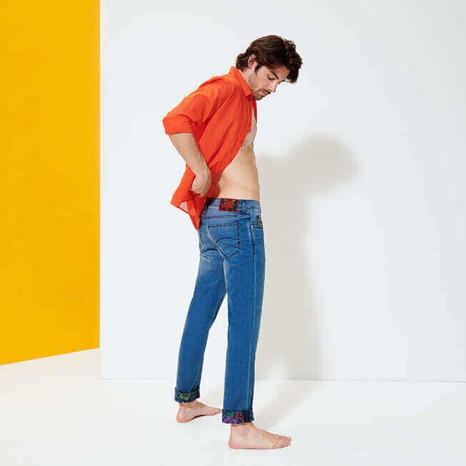 Men Jeans Tropical Turtles - 4
