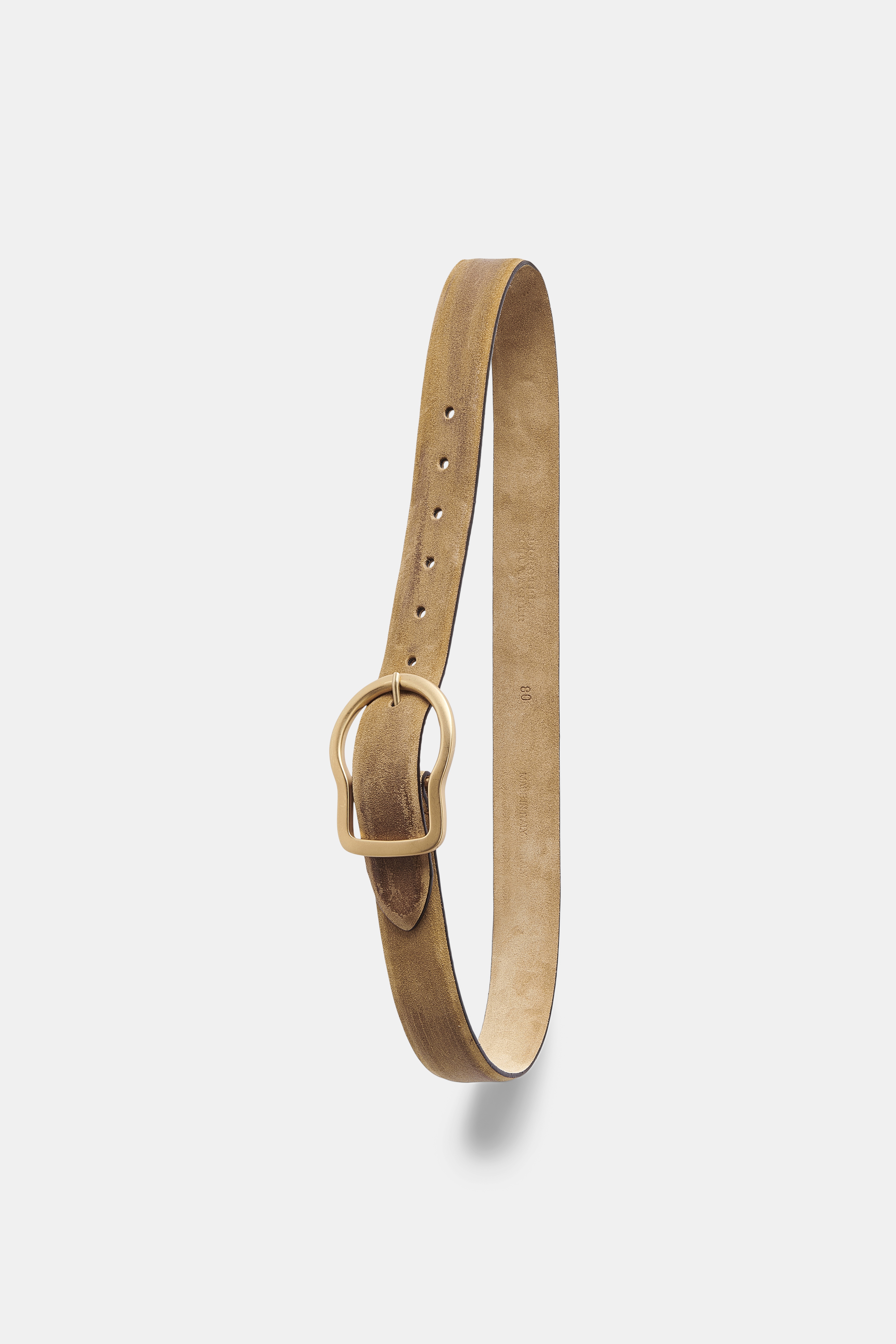 WAXED STATEMENT waxed suede belt - 4