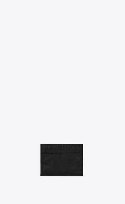 SAINT LAURENT saint laurent paris credit card case in lizard outlook