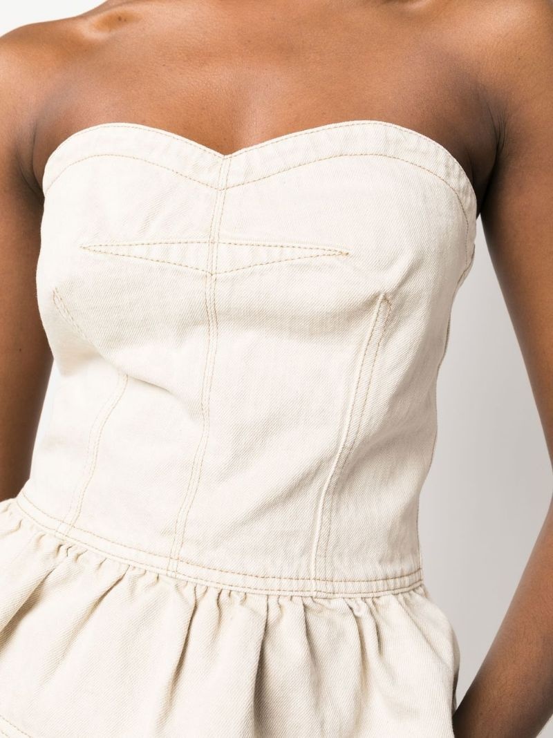 strapless denim top - 5