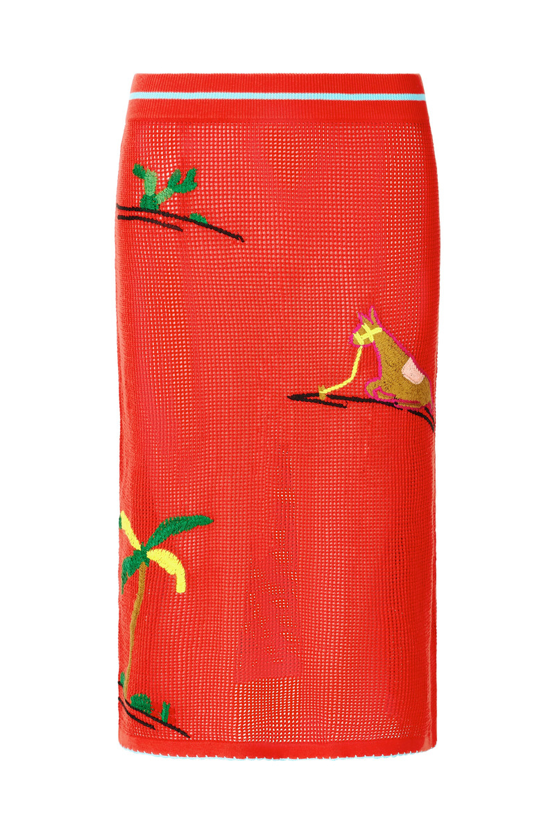 STAUD LEVANTE SKIRT RIVIERA FLAME 1